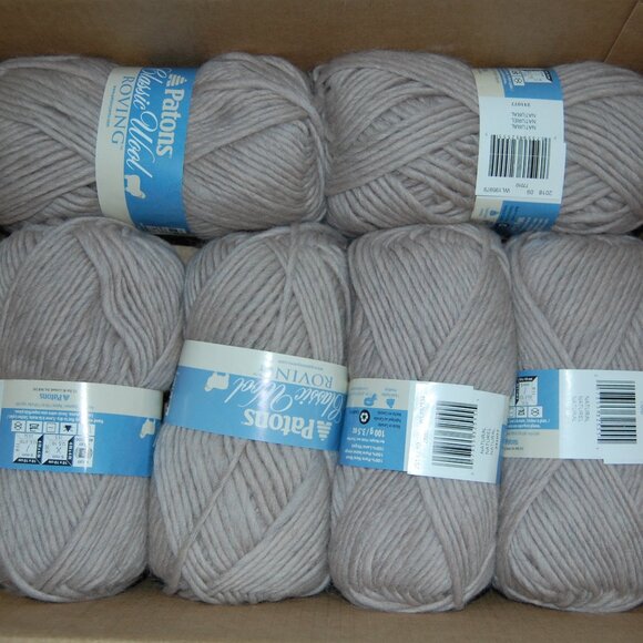 Mix Dye Lot of 6, Patons Classic Wool Roving Yarn, Natural Taupe - Picture 2 of 5